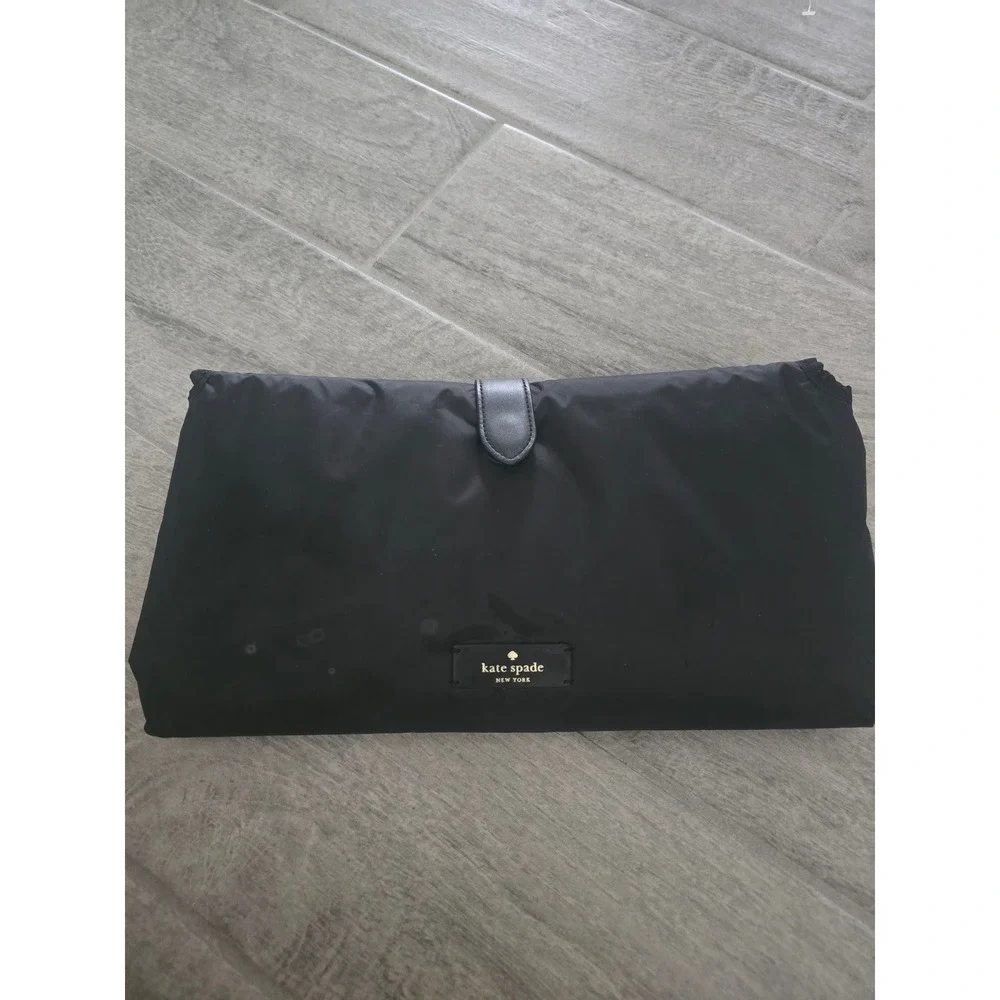 Kate Spade New York Black Nylon Portable Diaper Changing Pad Clutch Padded